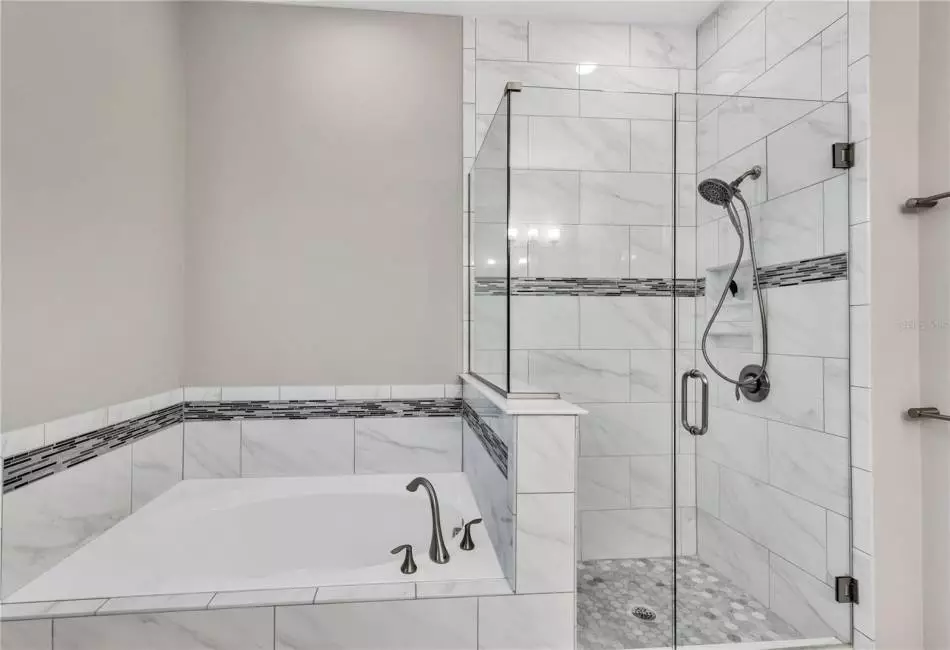 Master suite garden tub with separate shower