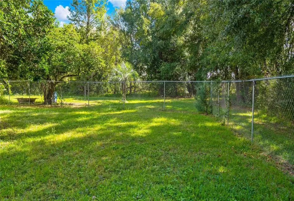 Back fenced in yard section