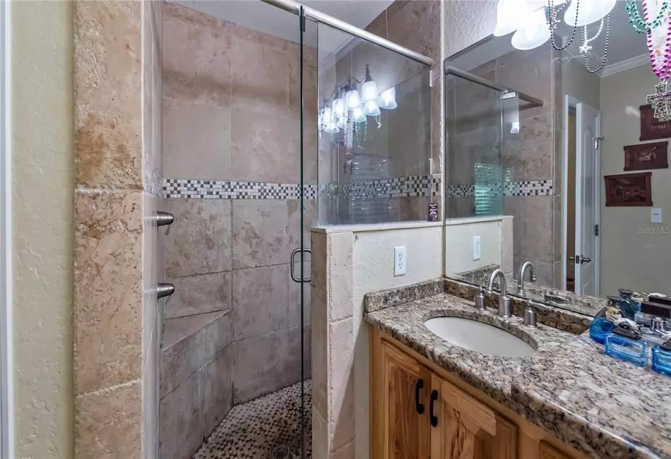 Master Bathroom, stand up shower, dual sinks & water closet
