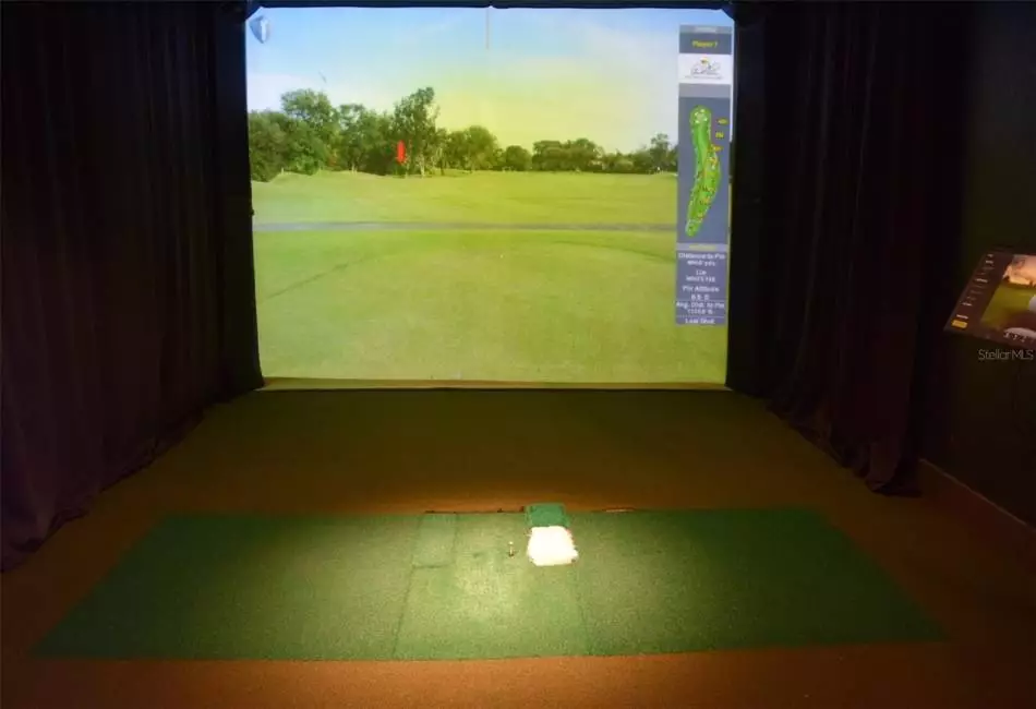 Practice your game of golf in the Full Size Golf Simulator