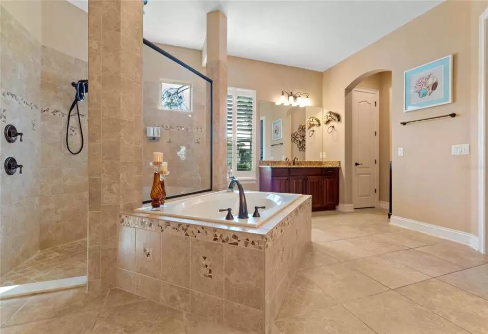 Sumptuous Self Care Space!!! Amazing tile and granite features...