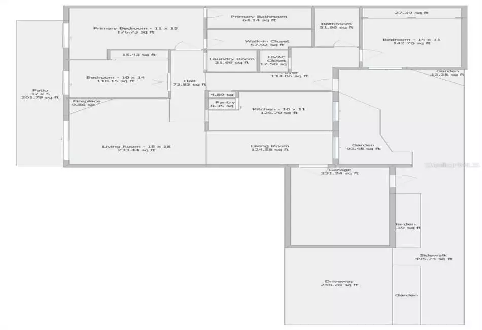 Floorplan Full - GreyDisclaimer: This floor plan is not a precise rendering and is intended for illustrative purposes only. The dimensions, sizes, and features are approximate and may vary from the actual property. This floor plan was created by a real estate agent and not by an architect.