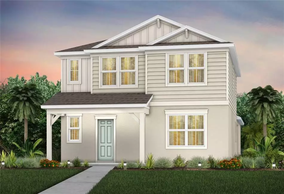 Coastal CO1 Exterior Design. Artistic rendering for this new construction home. Pictures are for illustrative purposes only. Elevations, colors and options may vary.