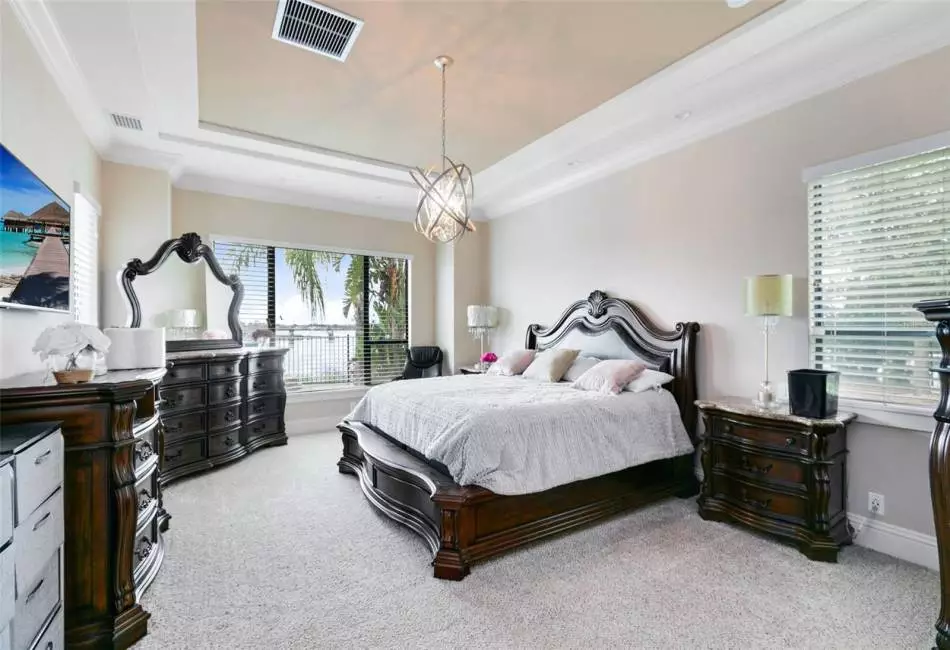 The sprawling master suite is located on the first floor.