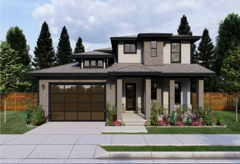 Ashland Prairie Model with Front Land Garage. Artist depiction, Landscaping, Fence along with other exterior features and finishes may not be included.