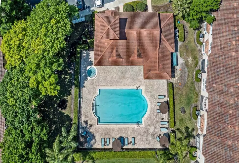 Pool located behind unit