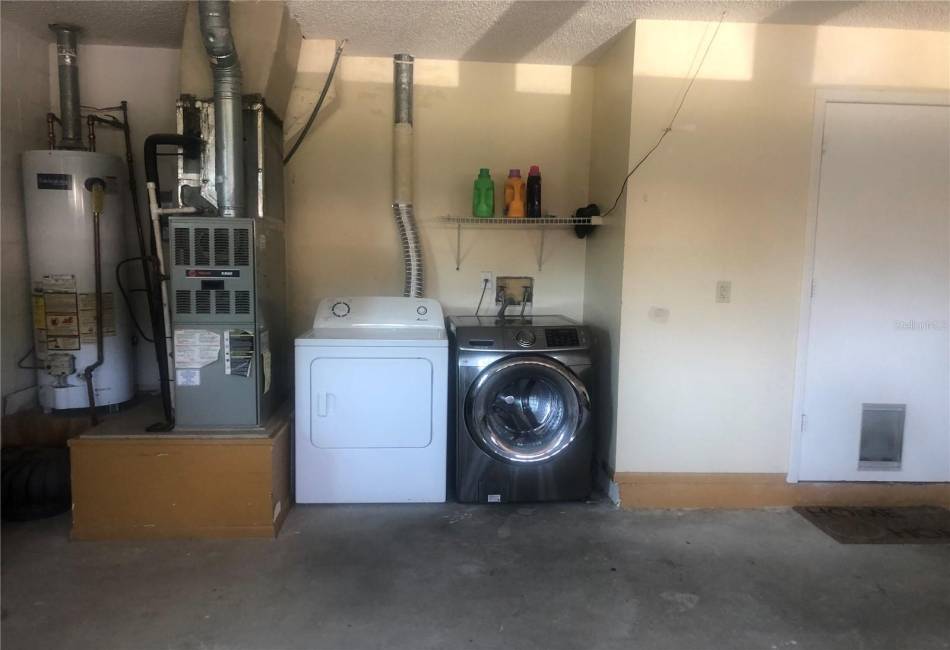 Washer and Dryer inside Garage