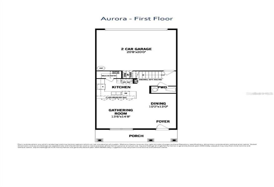 Aurora Floorplan - First Floor