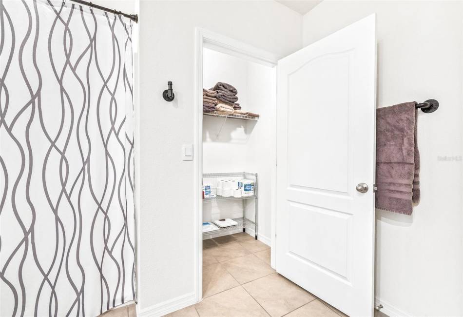 Large Linen Closet in the Master Bathroom