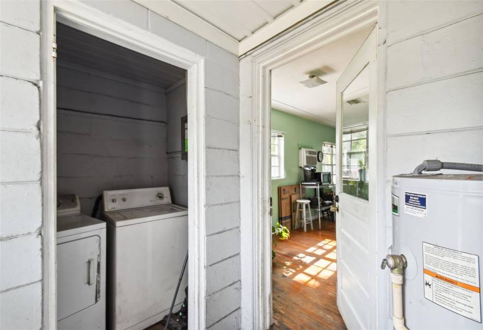 Laundry room on back porch