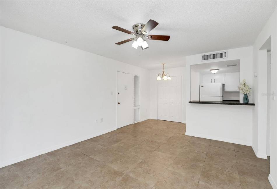 Dining area and kitchen