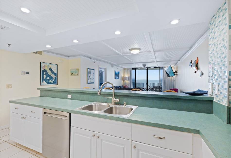 KITCHEN WITH OCEAN VIEWS