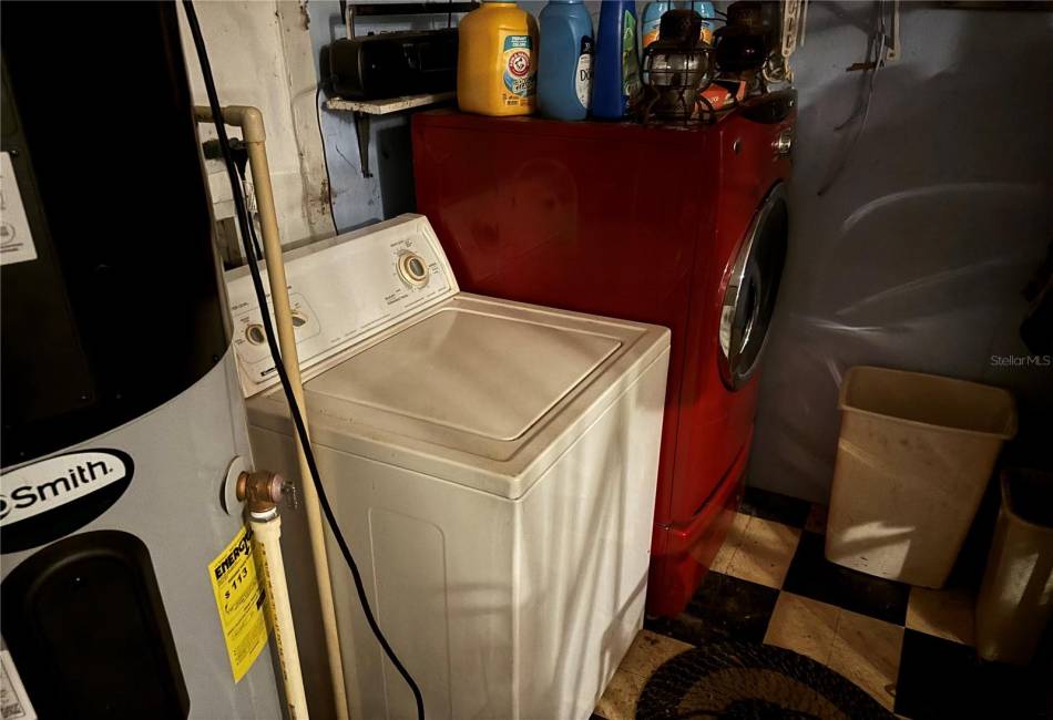 Laundry area in garage