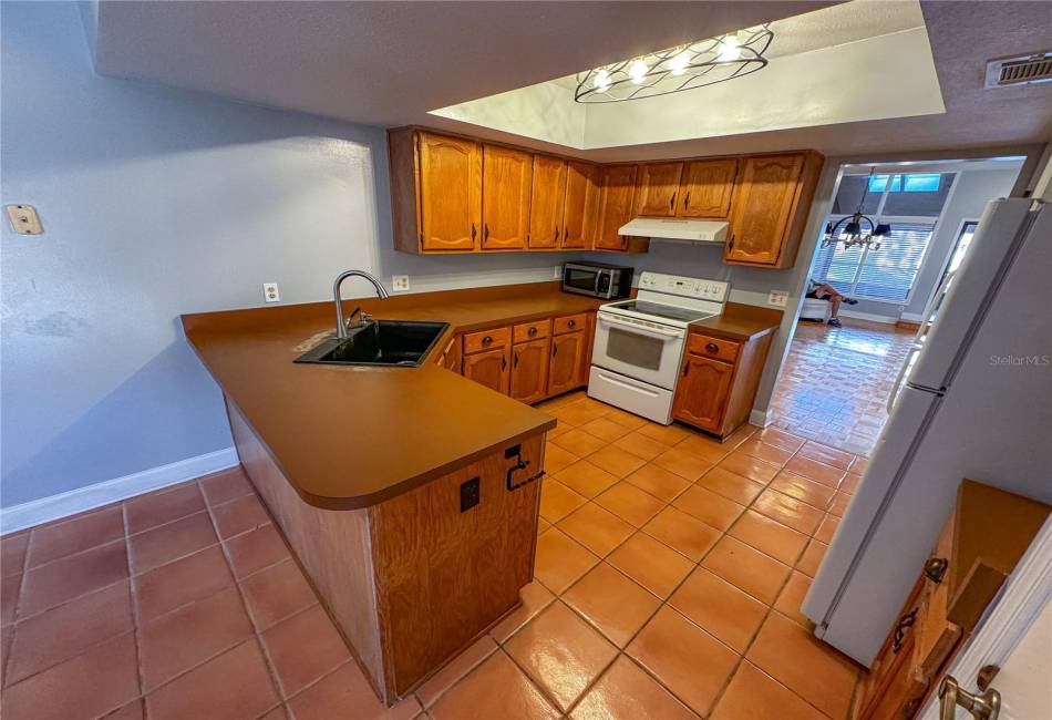 Kitchen oven view.